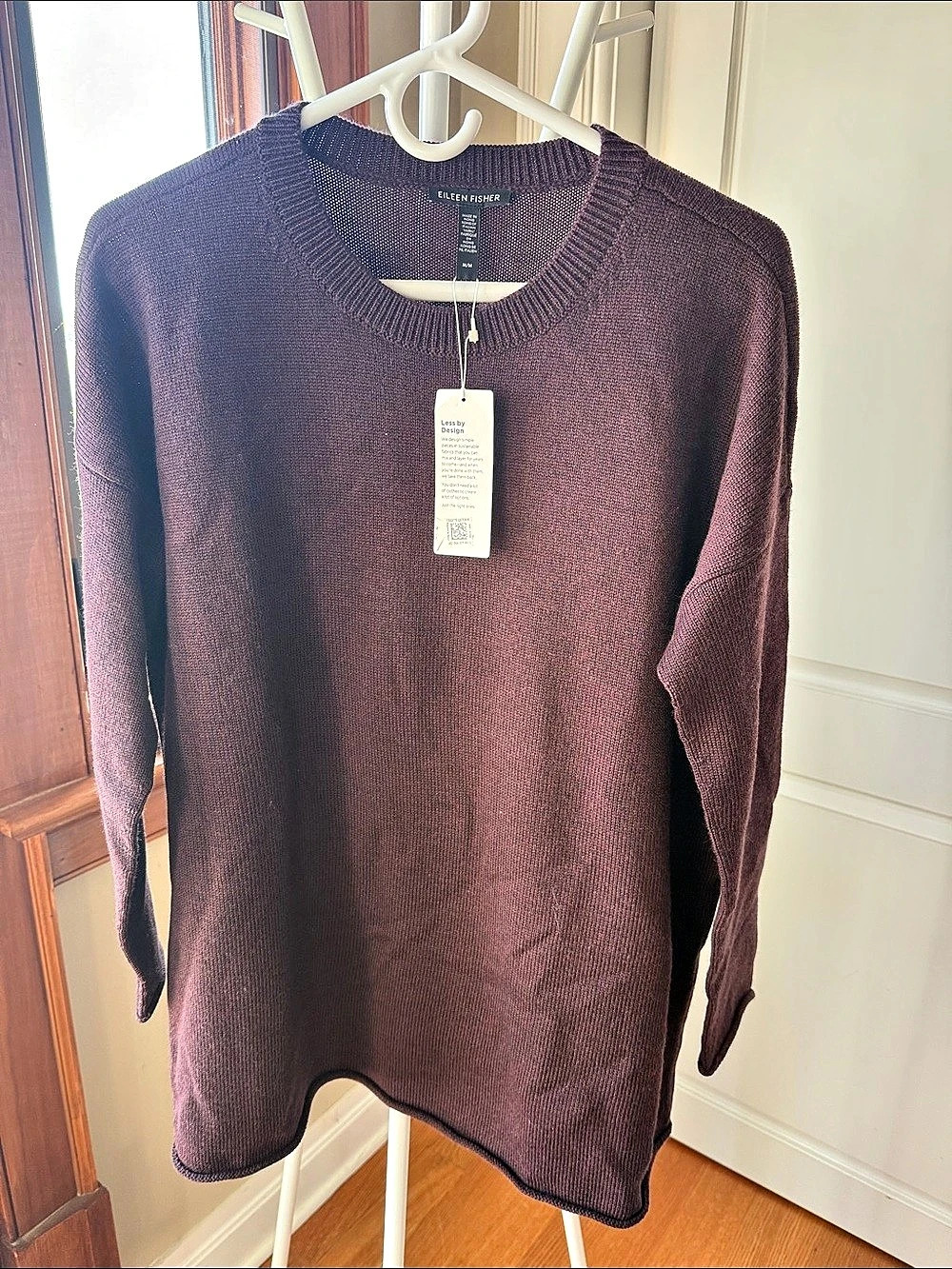 Eileen Fisher Extra Fine Merino Wool Crew Neck Sweater Merino Wool Knit Sweater